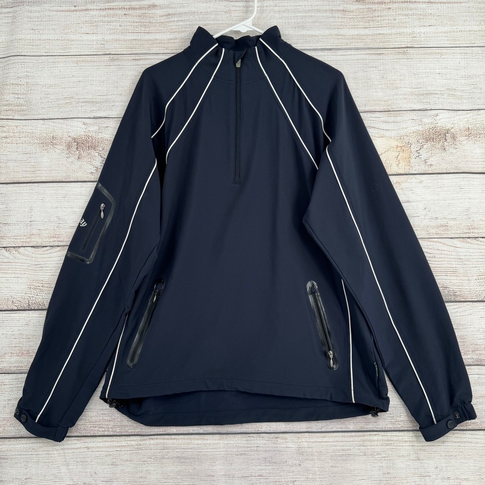 Callaway Golf Pullover Mens XL Navy Blue X Series 1/4 Zip Piping Windbreaker